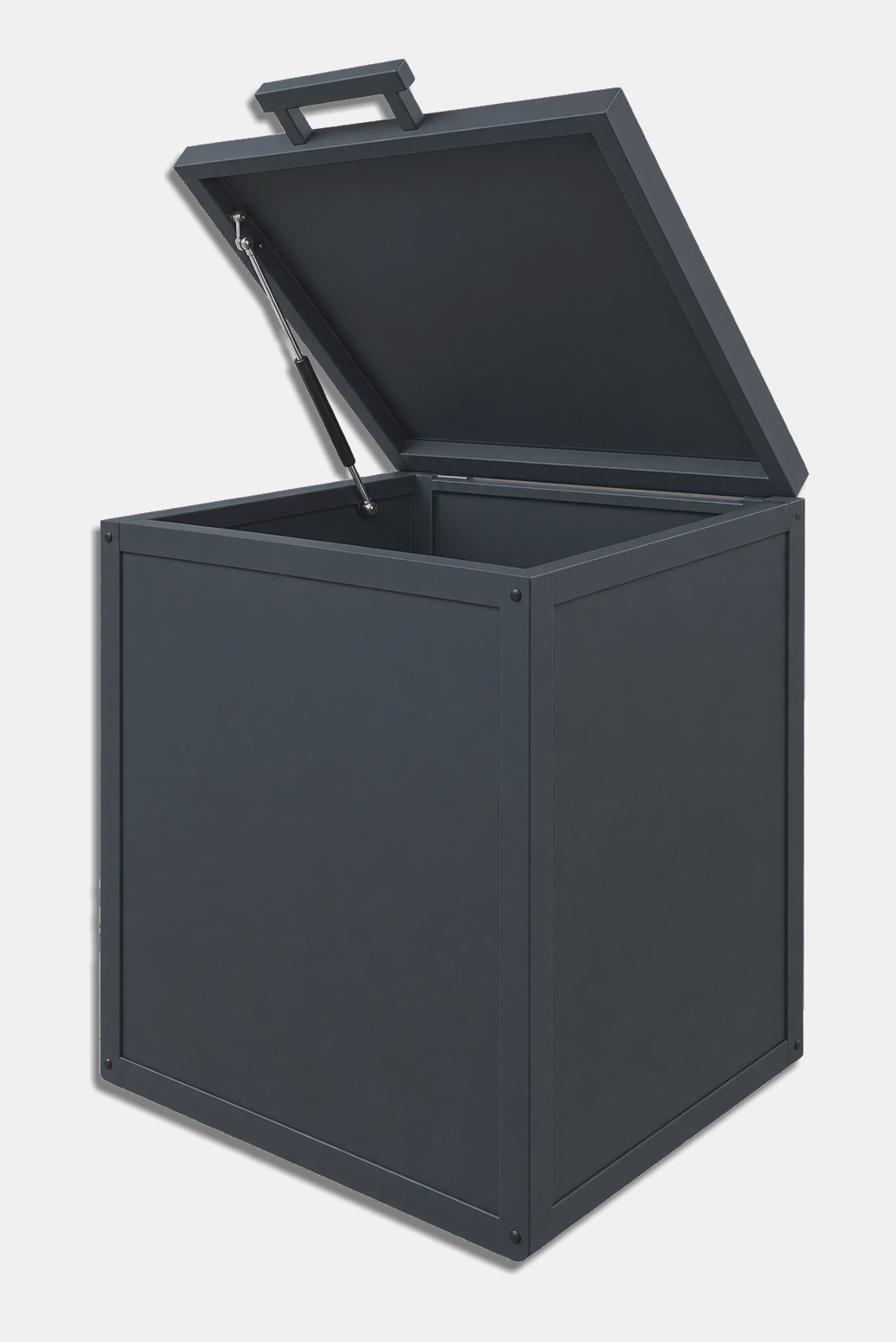 Celokovový box pro dvě popelnice 2x120L | s víkem | s dvířky | výškově nastavitelný | lakováno - Obrázek 5